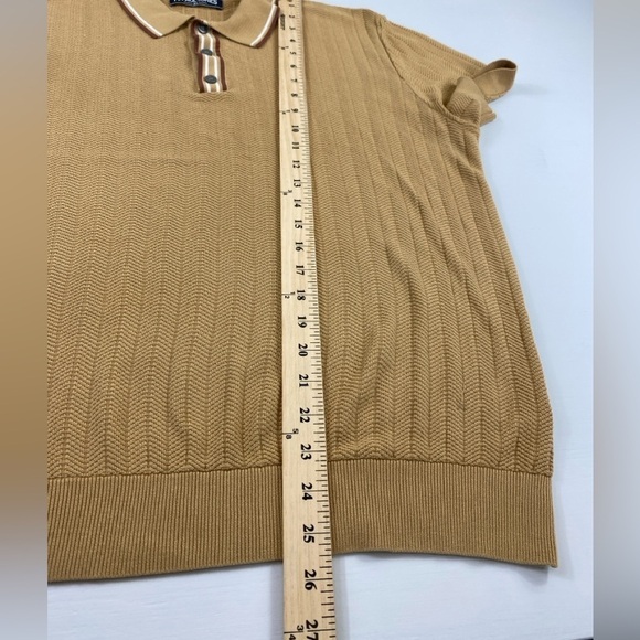 PJ PAUL JONES Men’s Knitted Polo Short Sleeve Textured Pullover Golf Shirt Sz XL - Picture 11 of 14